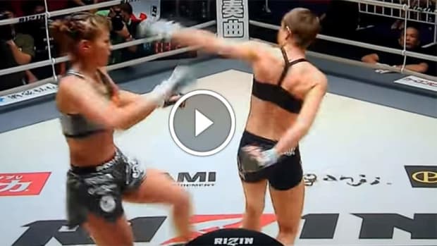 Female MMA fighter pulls off incredible flying submission