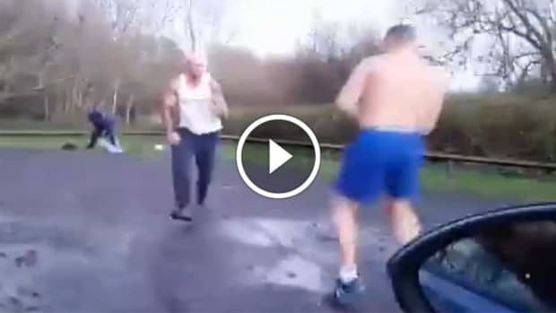 Quick bare-knuckle fight ends viciously
