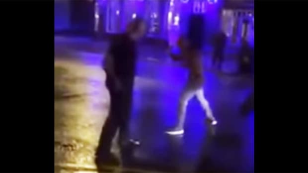 Guy trained in boxing takes on bouncer TWICE his size