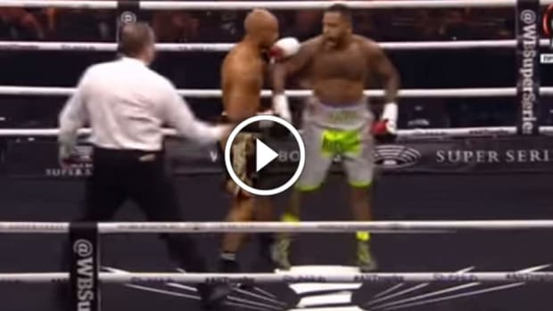 Boxer lands VICIOUS cheap shot KO after referee break