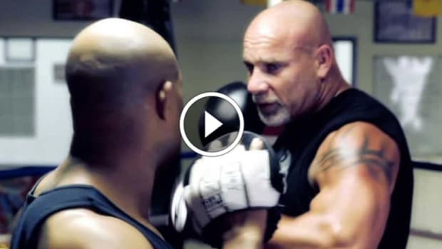 WWE star Goldberg training kickboxing for Brock Lesnar match