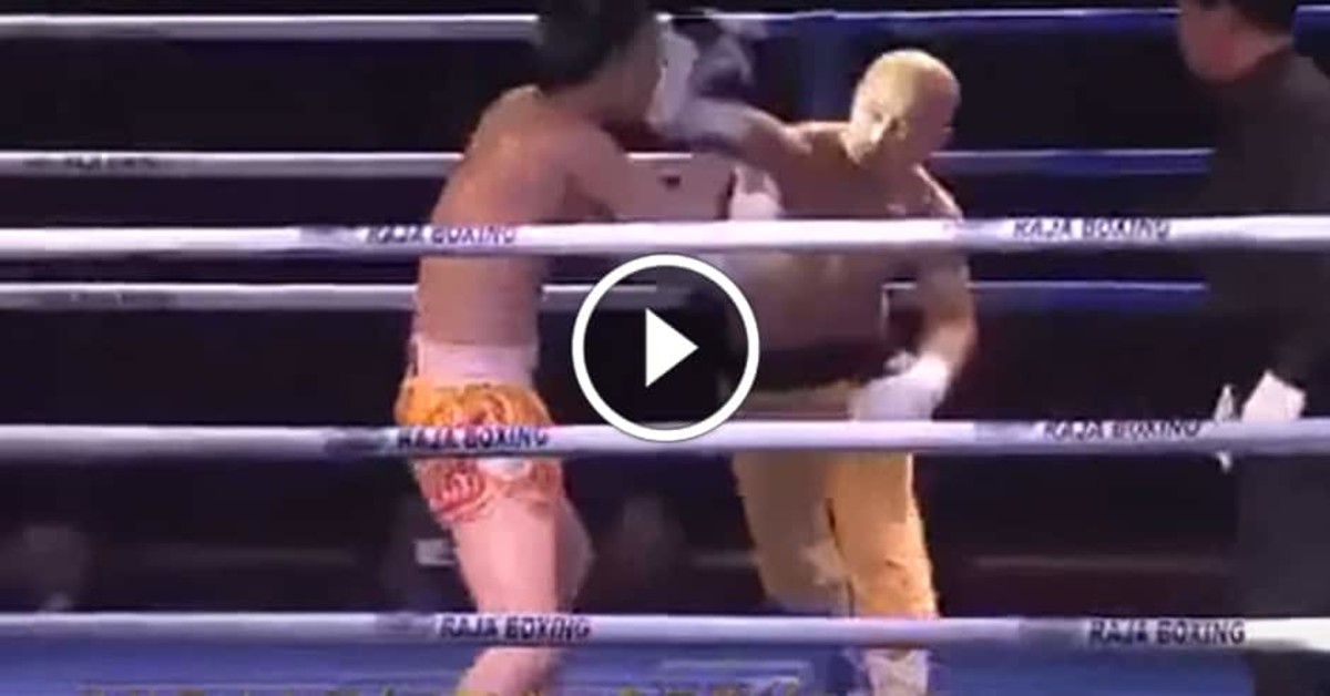 Shaolin monk Yi Long KOs a Muay Thai national champion