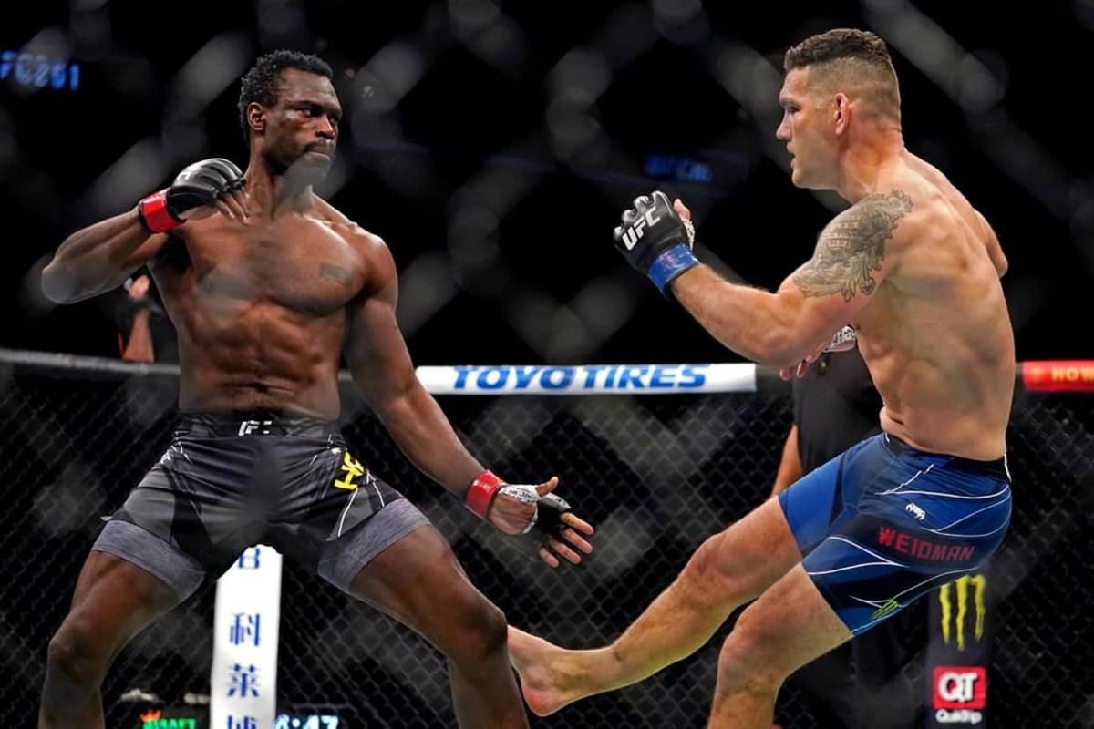 chris weidman leg break uriah hall chris weidman leg break uriah hall