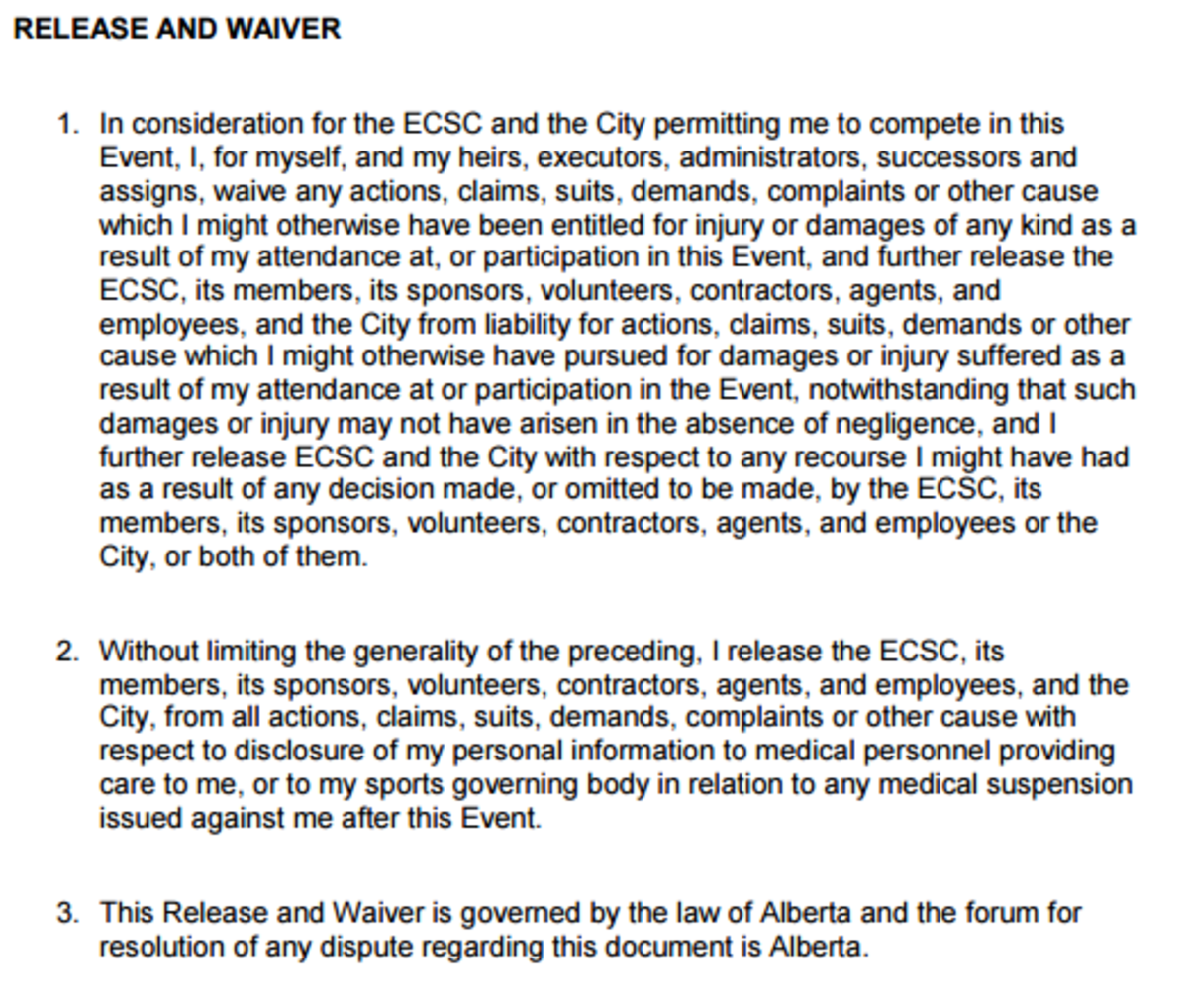 ECSC Release and Waiver