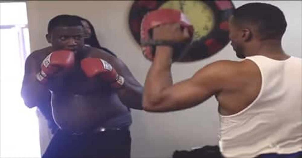 American rapper Gucci Mane shows off boxing skills