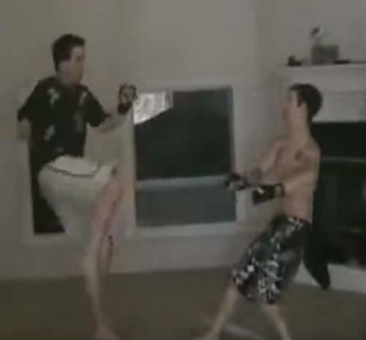 Livingroom MMA fight ends in brutal KO