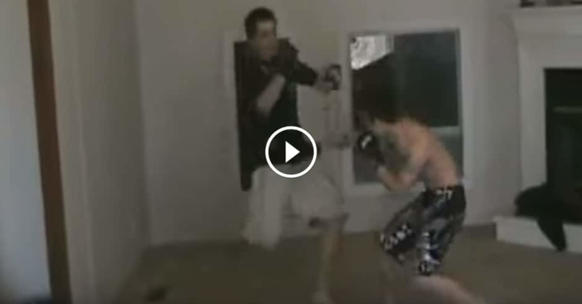 Living room MMA fight ends in brutal KO