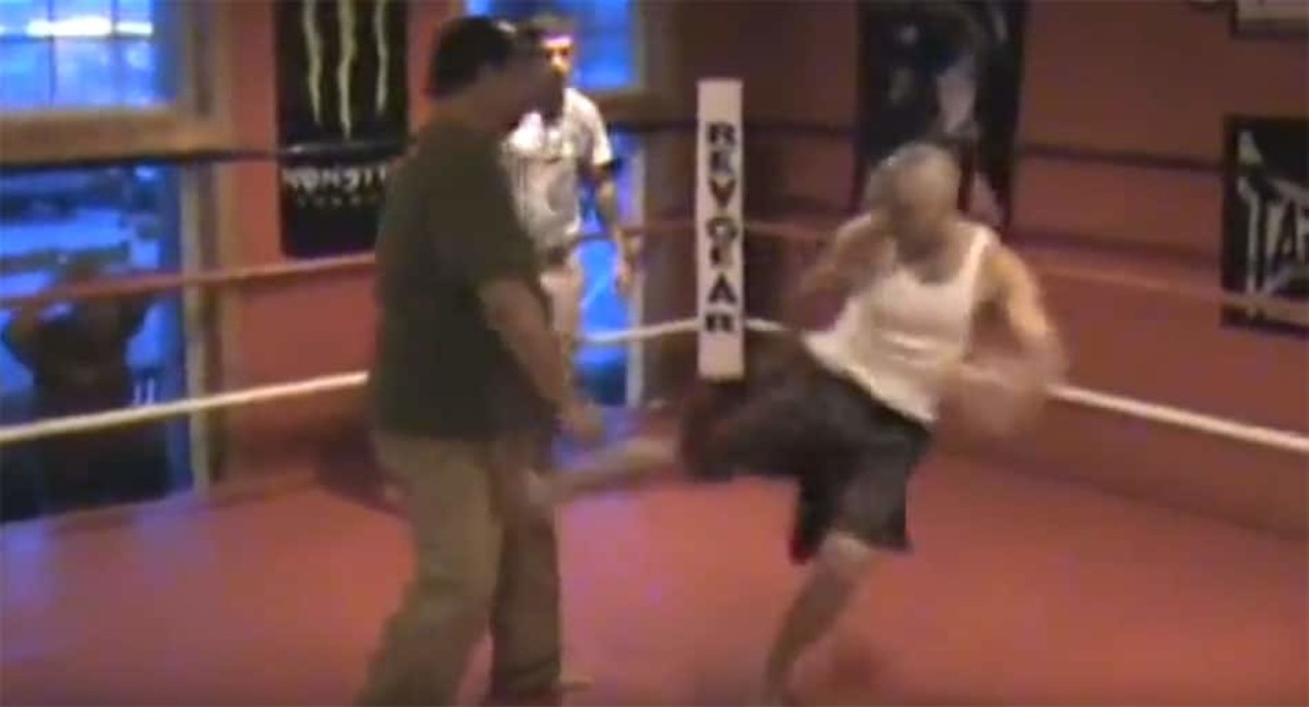 Kung Fu instructor goes to MMA gym - challenges fighter on the spot