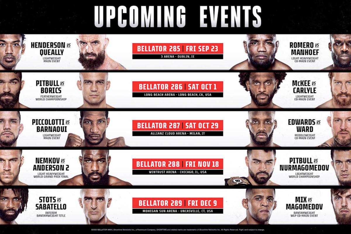 Bellator MMA announces two stacked events to cap hard-hitting, five-event fall schedule